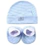 Luvable Friends Cap & Bootie Set in Blue