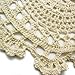 kilofly Handmade Crochet Round Cotton Lace Table Placemats Doilies Value Pack [Set of 4], Medallion, 9.8 x 9.8 inch, Beige