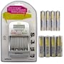 Hitech IC-34LCD Quick Charger with 4 AA and 4 AAA Ni-Mh Batteries
