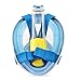 Octobermoon Original Second Gerneration 180°view Panoramic full face Snorkel Mask,with anti-fog anti-leak snorkeling Design,See More water world Larger Viewing Area (blue 1, Large/Extra Large)