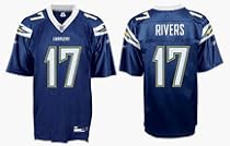 Philip Rivers San Diego Chargers #17 Replica Reebok NFL Football Jersey - New 2007 Design (Navy)