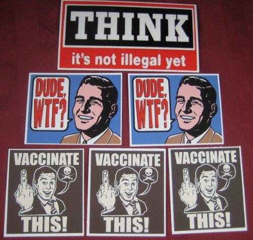 masks guy fawkes Discount Vaccinate THIS! DUDE WTF? Funny Non conformist Vinyl decal sticker lot