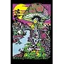 Mushroom (Trippy Land) Flocked Blacklight Poster Print - 24" X 36"