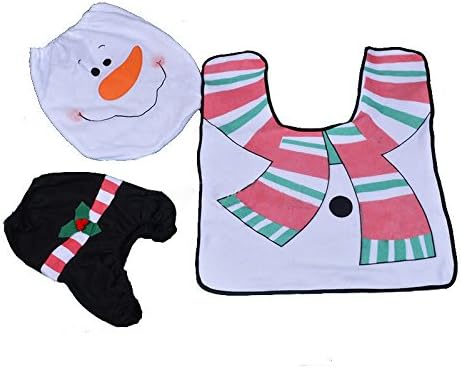 jennyyang059 Santa Toilet Seat Cover &amp; Rug Bathroom Set Christmas Decorations