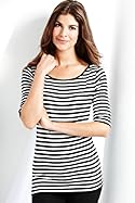  Scoop Neck Stripe Slub Jersey Top