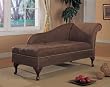 Brown Microfiber Chaise Lounger with Storage Space
