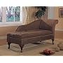Brown Microfiber Chaise Lounger With Storage Space