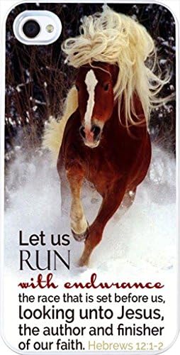 Hungo Iphone 4S Case Quote, Apple Iphone 4 Case Christian Bible Verses Theme Let Us Run With Endurance The Race That Is Set Before Us Looking Unto Jesus The Author And Finisher Of Our Faith Hebrews 12:1-2