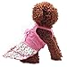 Binmer(TM)Pet Dog Clothes Puppy Flower Skirts Dress Crystal Bowknot Lace Floral Pet Princess Clothes (M)