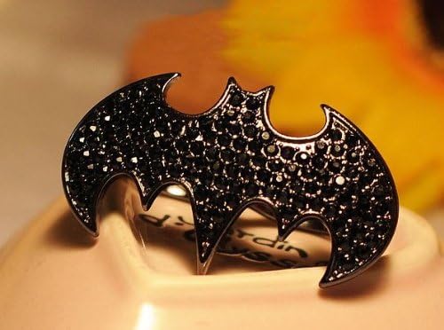 PRO Base special unique attractive Black Gothic retro Dark knight Batman Bat Weapon Shape 2 Figner Ring, Ideal for Cosplay Bar Party Dj, Best Gift for Kids Friends