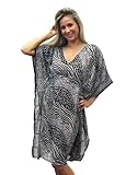 IMAGE OF Captivating Animal Ptd Sheer Chiffon Tube Kaftan Beach Cover up Tunic Xmas Christmas Gift