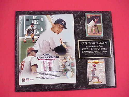 Red Sox Carl Yastrzemski 2 Card Collector Plaque