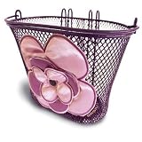 Basil Jasmin Girls Flower Bicycle Basket, Lilac/Soft Pink
