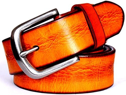 Fashion Harbor Men's Full Grain Leather Belt (M, Burgundy)