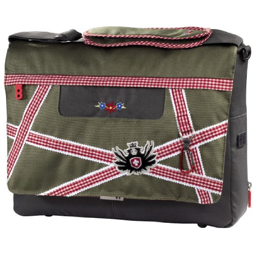 Hama Aha Resi Messenger Notebooktasche bis 44 cm (17,3 Zoll) gr&uuml;n/grau