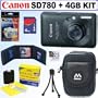 Canon Powershot SD780 IS 12.1 MP Digital Camera Black + 4GB Accessory Kit