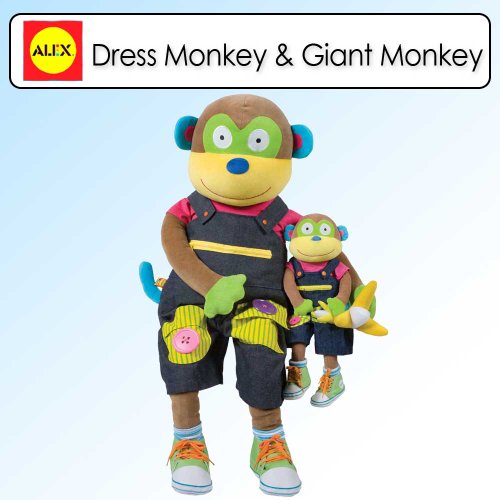 Alex Toys Learn To Dress Giant Monkey And Regular Sized Monkey Bundle
