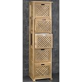 Clayton Towel Storage Unit with 5 Vented Oak Drawers