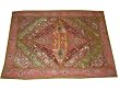 Gift for Mom Beaded Tapestries Olive Pink India Sari Wall Hanging 60" X 40"