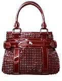 Burberry Rachel Studded Berry Patent Leather Small Shoulder Bag 3201043