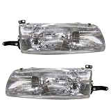 1991-1993 Toyota Previa Van Headlight Headlamp Head Lamp Light (Without Integrated Fog Light) Pair Set: Right Passenger AND Left Driver Side (1991 91 1992 92 1993 93)