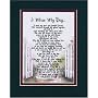 "I Miss My Dog..." (Female) Touching 8x10 Poem. The Verse Addresses Loss of Your Dog. Double-matted Dark Green / Burgundy.
