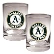 Oakland Athletics MLB 2pc Rocks Glass Set - Primary Logo