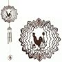 2-in-1 Rooster Wind Spinner & Windchime with Small Ornament Spinner, 28.5"