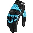 Icon Twenty-Niner Women's Leather/Mesh Road Race Motorcycle Gloves - Light Blue