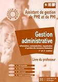 Gestion administrative, livre du professeur : Information, communication, organisation et gestion des ressources humaines 1ère et 2e années
