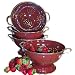 Steel Core 3 Quart Enamel Colander Strainer - Beautiful Chocolate Raspberry Colored