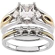14K Two-Tone Gold Diamond Wedding Set Semimount - 0.50 Ct. - CENTER STONE NOT INCLUDED
