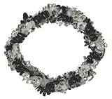 Black Tourmaline and Crystal Stretch Bracelet