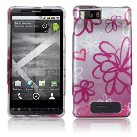 Premium - Motorola Droid X MB810 Protex Lime Flower Transparent Design Protective Case(Carrier:Verizon Wireless) - Faceplate - Case - Snap On - Perfect Fit Guaranteed