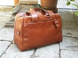 Natural Cowhide Leather Double Handle Carry-On Bag