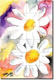 '2 Daisies' by Derek McCrea - Ceramic Tile Mural 25.5' x 17' Backsplash
