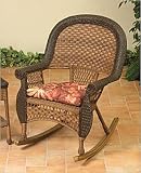 39" Two-Tone Brown Resin Wicker Outdoor Patio Rocking Chair