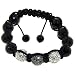 New black silver & grey hip hop disco ball shamballa bracelet