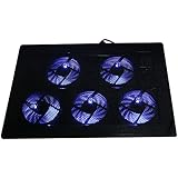 Topoint&reg; 14"~15.6" Ultra - Slim Portable Laptop Cooling Pad / Chill Mat, Build-in Blue LED Light for Apple Dell HP MSI Asus Sony Samsung Computer Laptop Heat Sink Stand CP003 Black