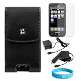 Magnetic Leather Vertical Carrying Holster Case with Optional Spring Belt C ....