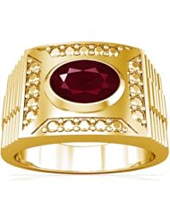 14K Yellow Gold Oval Cut Ruby Solitaire Ring