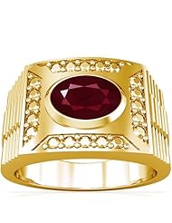 18K Yellow Gold Oval Cut Ruby Solitaire Ring