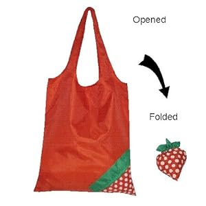 Strawberry reusable foldabe shopping bag