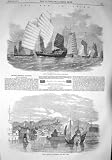 1857 CHINESE PIRATE SHIPS WAR CHINA FORT SHANGHAI JUNKS