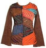 Agan Traders #211 Rib Cotton Razor Patch Work Tie Dye Yoga T-Shirt Blouse