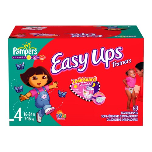 Pampers Easy Ups for Girls (Big Pack), Size 4, 68-Count