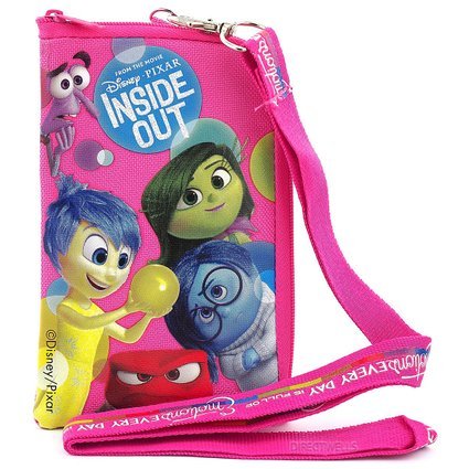 Disney Pixar Inside Out Lanyard with Cellphone Case/ID Holder or Coin Purse (Pink)