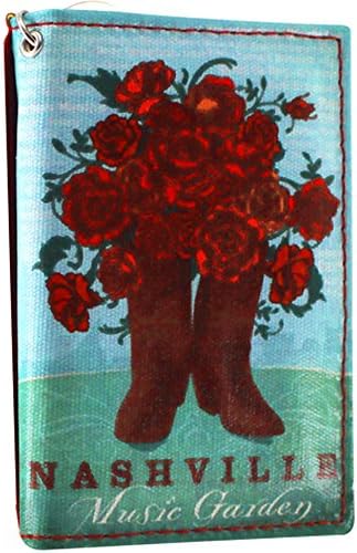 Alicia Klein® MUSIC GARDEN Vegan Tow Fold Id Card Holder Case With Key Ring