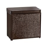 Lamont Home Carter Bench Wicker Laundry Hamper with Coordinating Padded Vinyl Lid, Chocolate