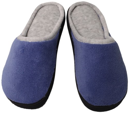Isotoner Women's Plush Chukka Clog Slipper, Denim,8.5/9